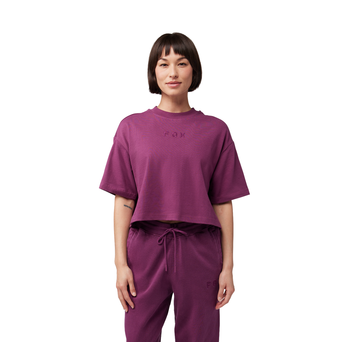 Kurzes Premium-T-Shirt Wordmark Damen