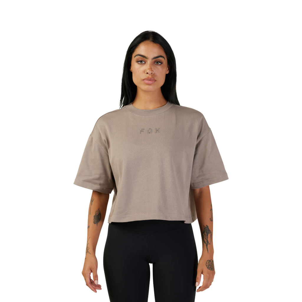Kurzes Premium-T-Shirt Wordmark Damen