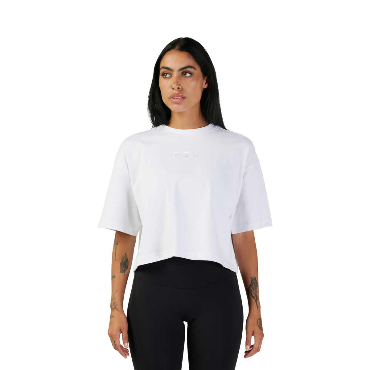 Kurzes Premium-T-Shirt Wordmark Damen