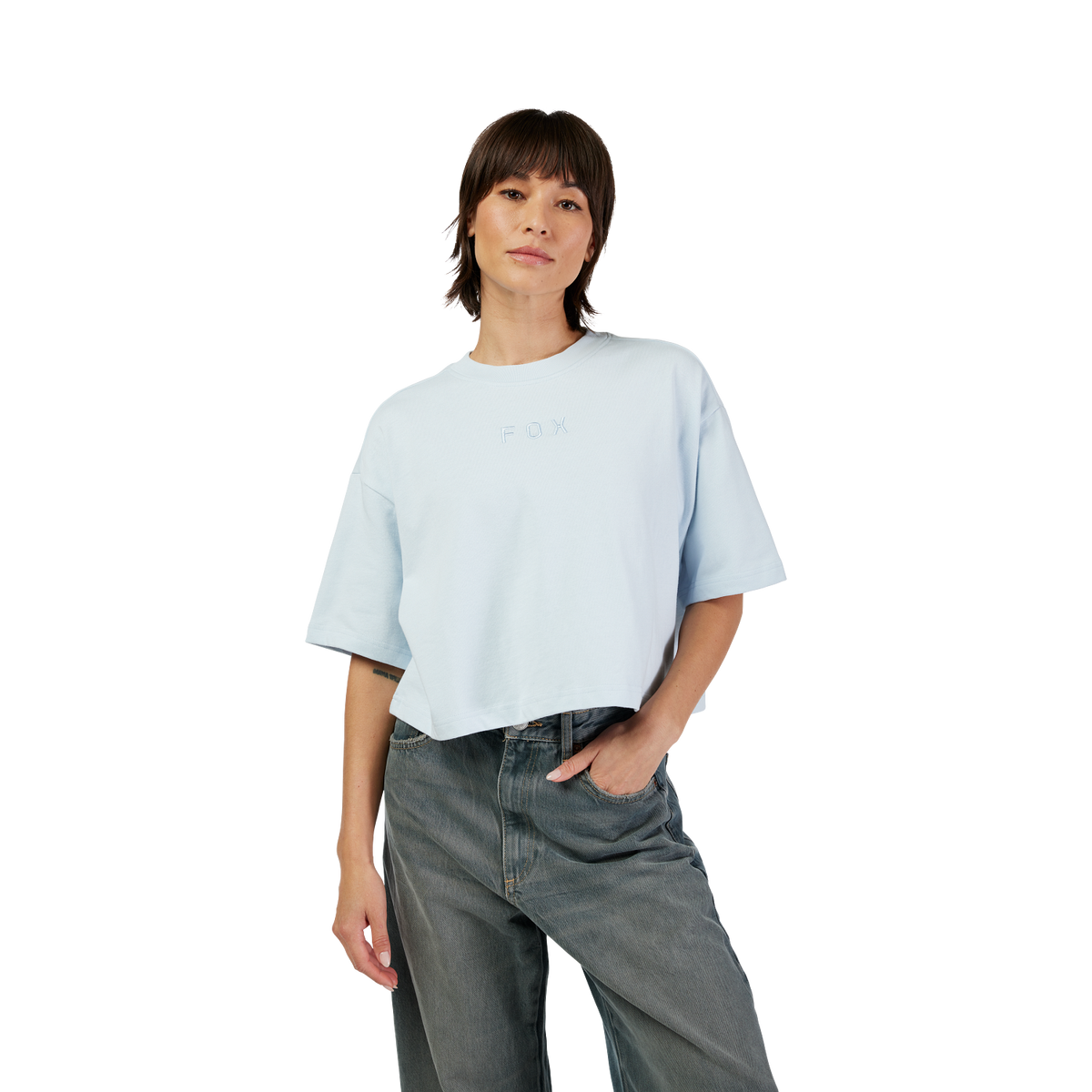 Kurzes Premium-T-Shirt Wordmark Damen