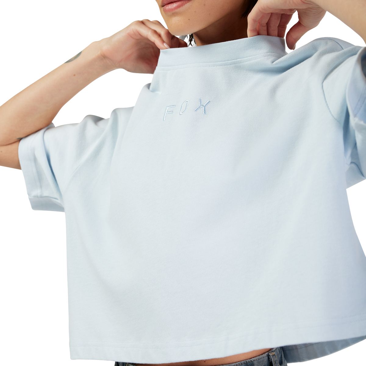 Kurzes Premium-T-Shirt Wordmark Damen