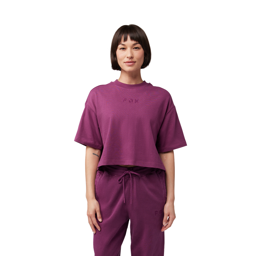 Kurzes Premium-T-Shirt Wordmark Damen