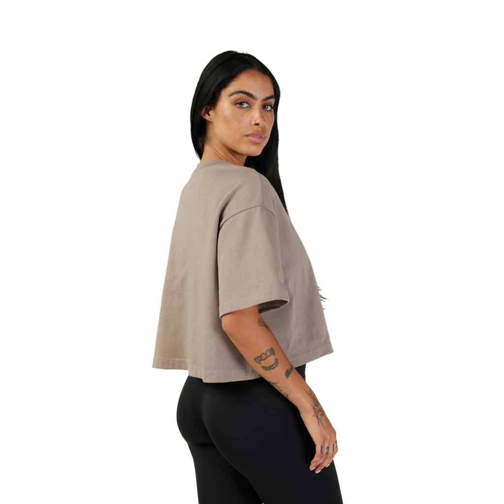 Kurzes Premium-T-Shirt Wordmark Damen