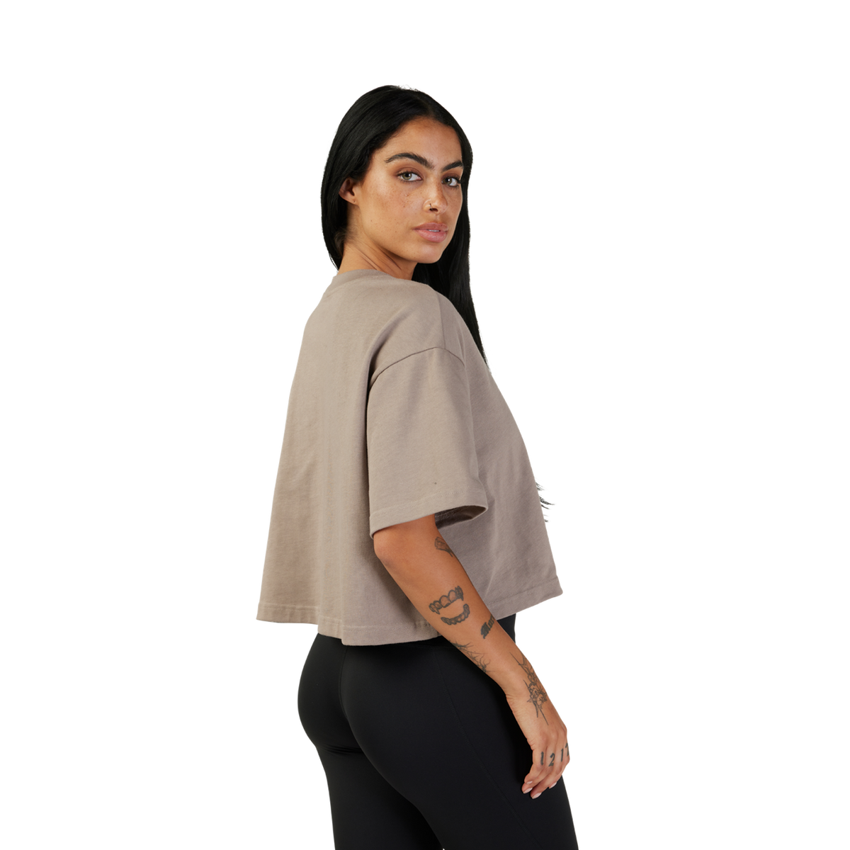 Kurzes Premium-T-Shirt Wordmark Damen